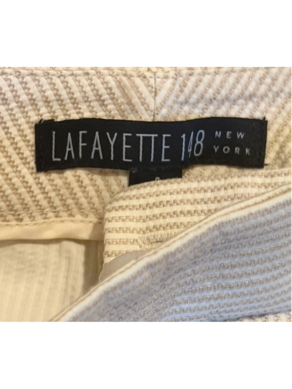 Lafayette 148 New York Pinstripe Beige/White Women’s Pant Suit Size 4 Reg $899 - Picture 7 of 16